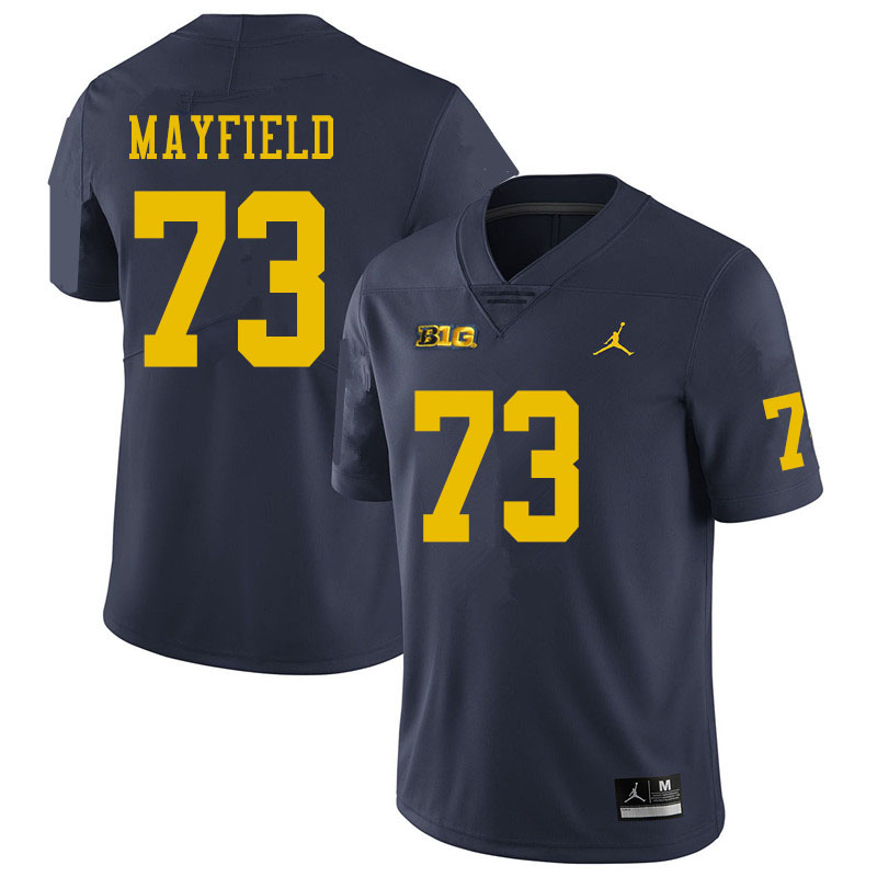 Men #73 Jalen Mayfield Michigan Wolverines College Football Jerseys Sale-Navy